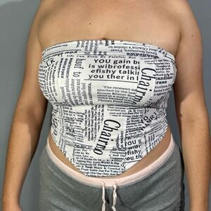 Newspaper Print Tube Top